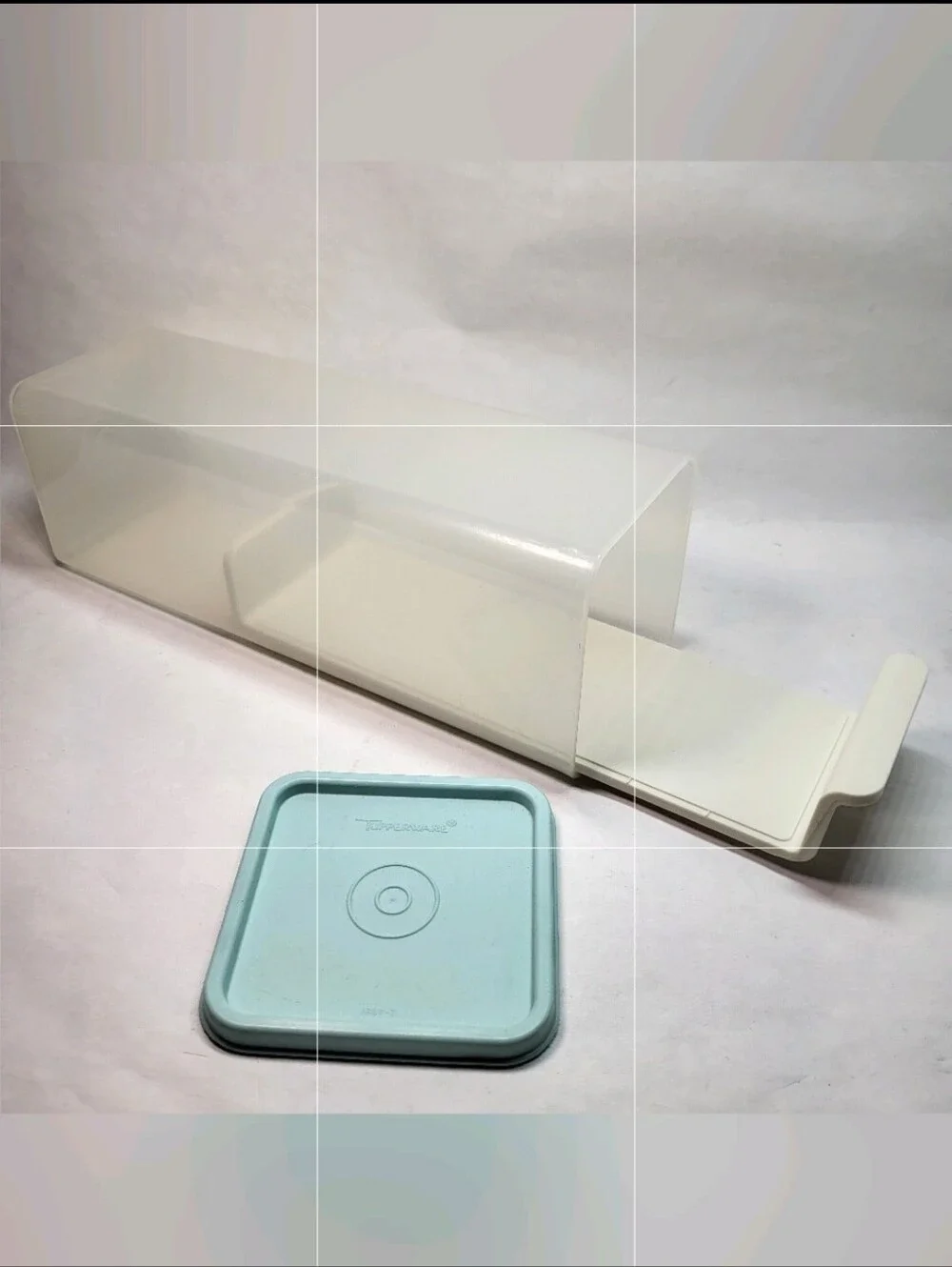 Tupperware Velveeta Cheese Keeper Green Lid Tray Clear #1696-8 #1698-8 #1697-7